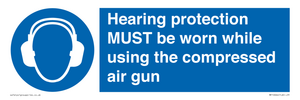 Hearing protection MUST be worn while using the compressed air gun